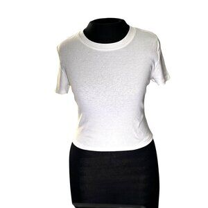 Live To Be Spoiled Womens Ribbed White T-Shirt Size M Cotton Blend